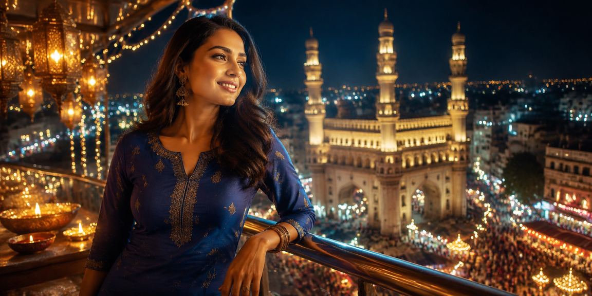 Hyderabad Charminar view with festive casino bonus promotion