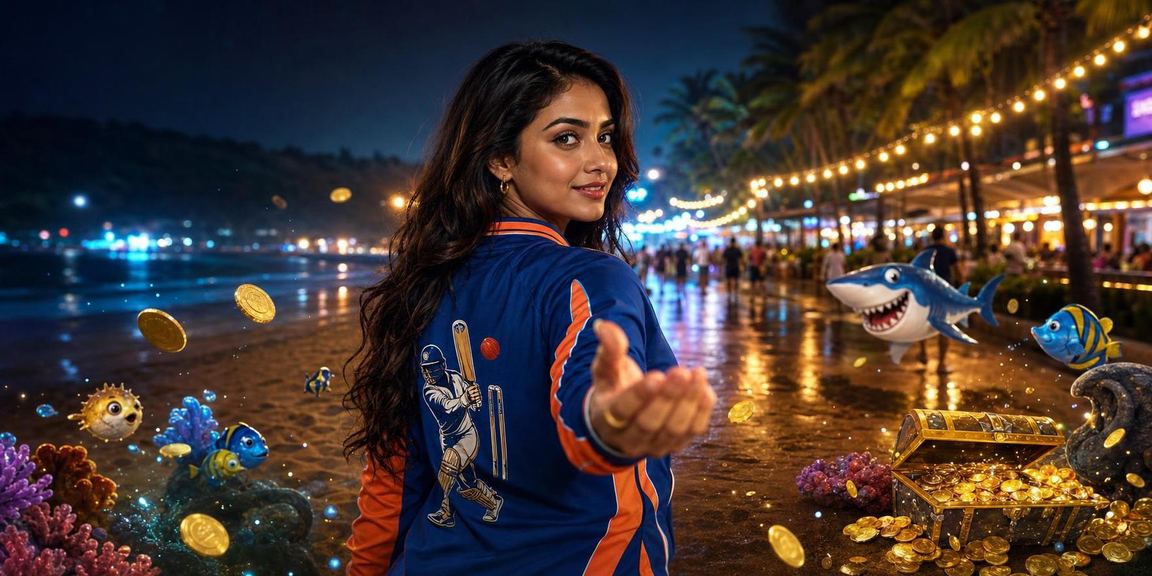 Cricket enthusiasts enjoying live betting at Indian beachside